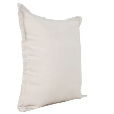 Homezia 20" X 20" Beige 100% Cotton Zippered Pillow