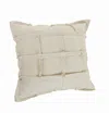 Homezia 20" X 20" Beige 100% Cotton Zippered Pillow