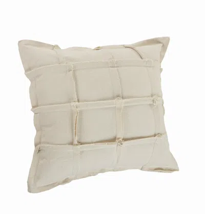 Homezia 20" X 20" Beige 100% Cotton Zippered Pillow