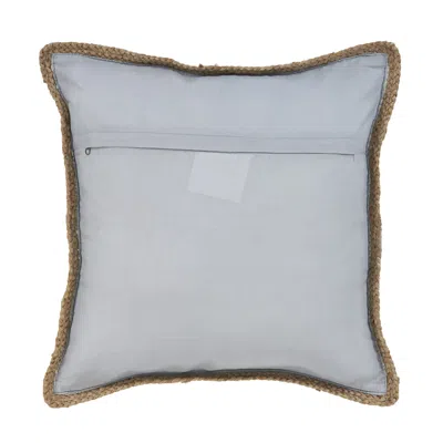 Homezia 20" X 20" Beige And Green Cotton Blend Zippered Pillow