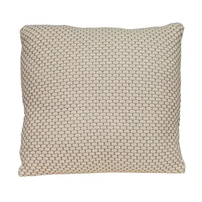 Homezia 20" X 20" Beige And Pink Woven Square Accent Throw Pillow