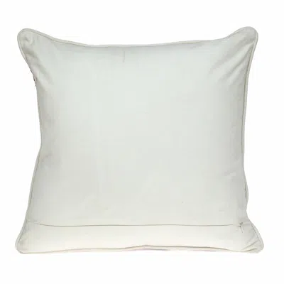 Homezia 20" X 20" Beige And Pink Zippered 100% Cotton Throw Pillow