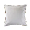 Homezia 20" X 20" Beige And White Polyester Geometric Zippered Pillow