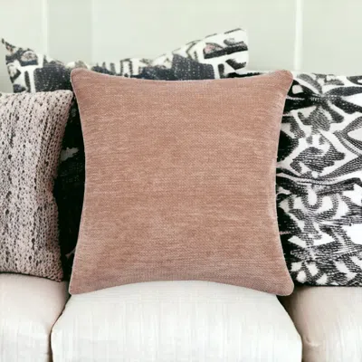Homezia 20" X 20" Beige Chenille Zippered Pillow