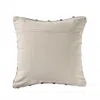 Homezia 20" X 20" Beige Red Green Blue Yellow Orange And Pink 100% Cotton Geometric Zippered Pillow
