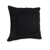 Homezia 20" X 20" Black 100% Cotton Geometric Zippered Pillow