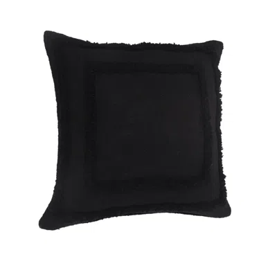 Homezia 20" X 20" Black 100% Cotton Geometric Zippered Pillow