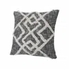 Homezia 20" X 20" Black And Cream 100% Cotton Geometric Zippered Pillow