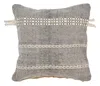 Homezia 20" X 20" Black And Off-white 100% Cotton Striped Zippered Pillow