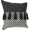 Homezia 20" X 20" Black And White 100% Cotton Chevron Zippered Pillow