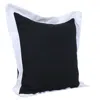 Homezia 20" X 20" Black And White 100% Cotton Geometric Zippered Pillow