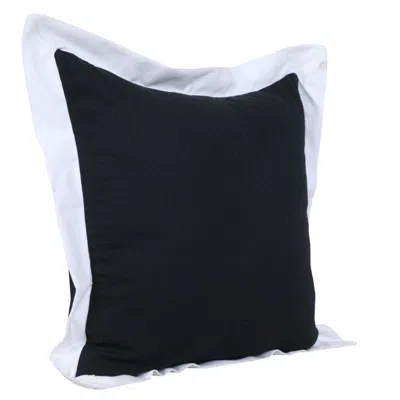 Homezia 20" X 20" Black And White 100% Cotton Geometric Zippered Pillow