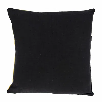 Homezia 20" X 20" Black And Yellow Geometric Zippered 100% Cotton Throw Pillow