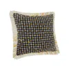 Homezia 20" X 20" Black Gold And White Polyester And Cotton Blend Geometric Zippered Pillow