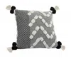 Homezia 20" X 20" Black Gray And Cream 100% Cotton Geometric Zippered Pillow