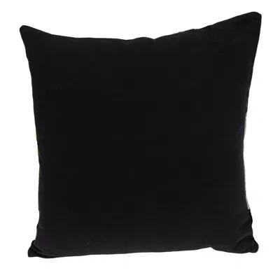 Homezia 20" X 20" Black Grey And Mustard Geometric Zippered 100% Cotton Throw Pillow
