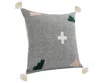 Homezia 20" X 20" Black Off-white Pink And Green 100% Cotton Geometric Zippered Pillow