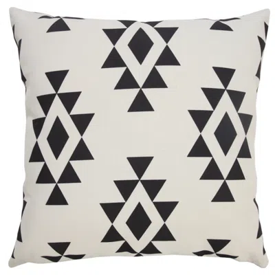 Homezia 20" X 20" Black Zippered Southwestern Indoor Outdoor Throw Pillow