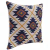 Homezia 20" X 20" Blue 100% Cotton Geometric Zippered Pillow