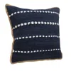 Homezia 20" X 20" Blue And Beige Striped Cotton Blend Zippered Pillow
