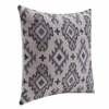 Homezia 20" X 20" Blue And Gray 100% Cotton Geometric Zippered Pillow