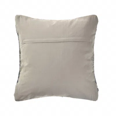 Homezia 20" X 20" Blue And Ivory 100% Cotton Chevron Zippered Pillow