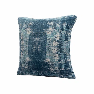 Homezia 20" X 20" Blue And Ivory Polyester Abstract Zippered Pillow