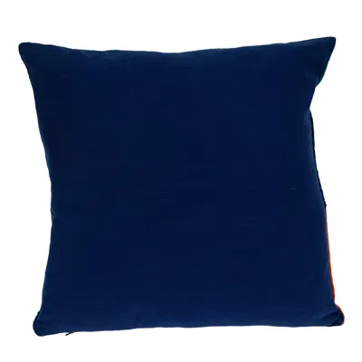 Homezia 20" X 20" Blue Geometric Zippered 100% Cotton Throw Pillow