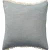 Homezia 20" X 20" Blue Gray And Cream 100% Cotton Zippered Pillow