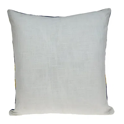 Homezia 20" X 20" Blue Zippered 100% Cotton Throw Pillow
