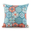 Homezia 20" X 20" Blue Zippered Patchwork Indoor Outdoor Throw Pillow