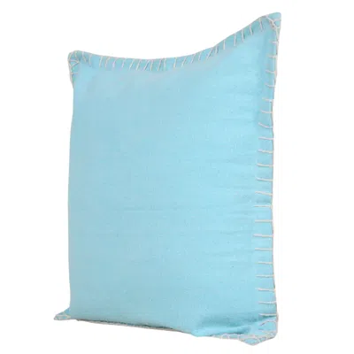 Homezia 20" X 20" Bright Blue 100% Cotton Zippered Pillow