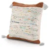 Homezia 20" X 20" Brown And White Cotton Abstract Throw Pillow