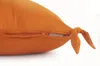 Homezia 20" X 20" Burnt Orange 100% Cotton Zippered Pillow