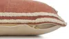 Homezia 20" X 20" Cinnamon And White 100% Cotton Striped Zippered Pillow