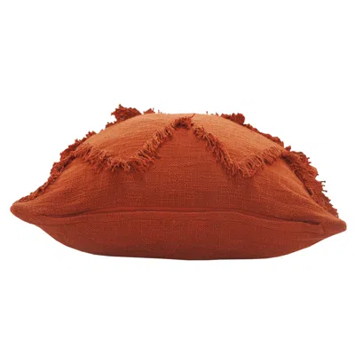 Homezia 20" X 20" Cinnamon Orange 100% Cotton Zippered Pillow