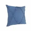 Homezia 20" X 20" Classic Blue 100% Cotton Diamond Zippered Pillow