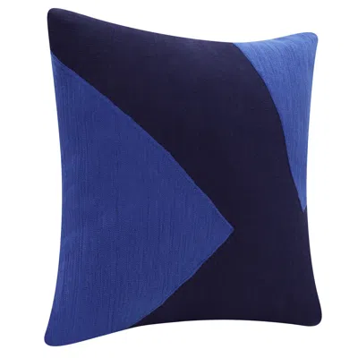 Homezia 20" X 20" Cobalt Blue And Navy 100% Cotton Abstract Zippered Pillow