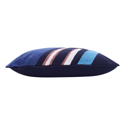 Homezia 20" X 20" Cobalt Blue And Navy 100% Cotton Abstract Zippered Pillow