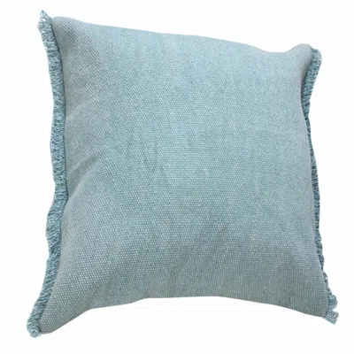 Homezia 20" X 20" Corydalis Blue And Light Blue 100% Cotton Zippered Pillow