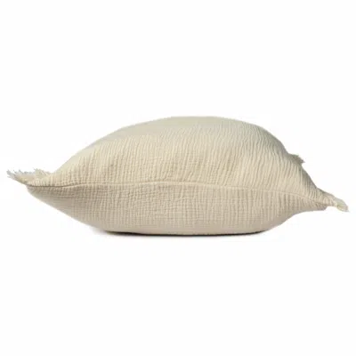 Homezia 20" X 20" Cream And Beige 100% Cotton Zippered Pillow