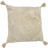 Homezia 20" X 20" Cream And Beige Viscose Zippered Pillow