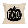 Homezia 20" X 20" Cream Black Pumpkin Boo Square Accent Throw Pillow