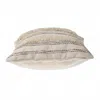 Homezia 20" X 20" Cream Gray And Gold 100% Cotton Striped Zippered Pillow