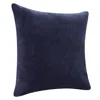 Homezia 20" X 20" Dark Blue 100% Cotton Zippered Pillow