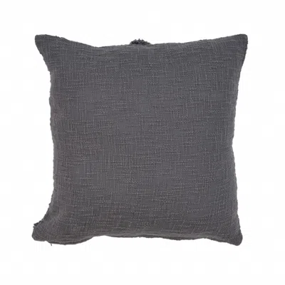 Homezia 20" X 20" Dark Gray 100% Cotton Geometric Zippered Pillow