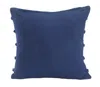 Homezia 20" X 20" Deep Blue 100% Cotton Zippered Pillow