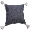 Homezia 20" X 20" Deep Blue And White 100% Cotton Zippered Pillow