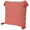 Homezia 20" X 20" Deep Coral 100% Cotton Zippered Pillow