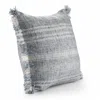 Homezia 20" X 20" Denim Blue And Ivory Polyester Striped Zippered Pillow